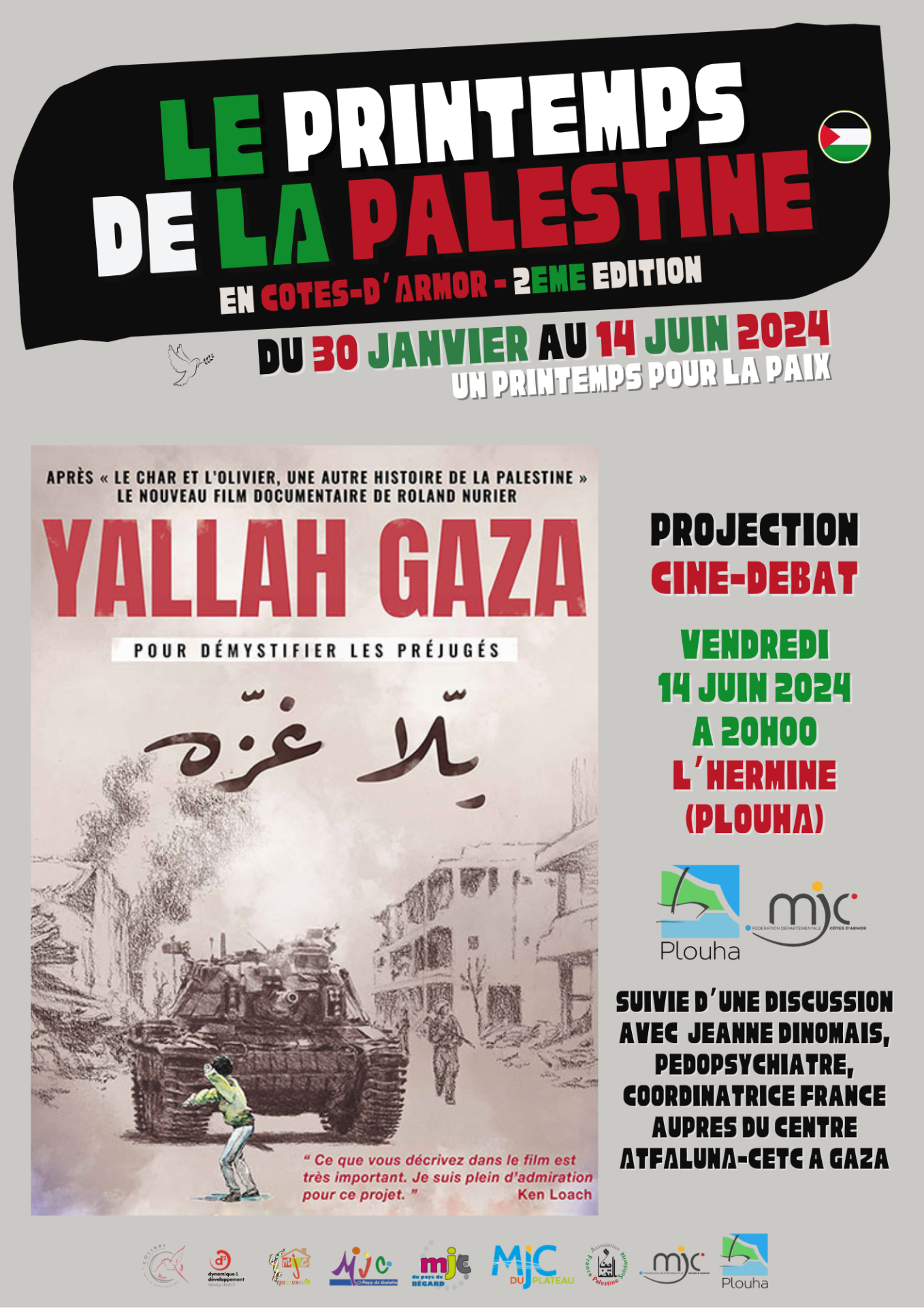 Affiche cinema plouha 14 06 2024 le printemps de la palestine 2026