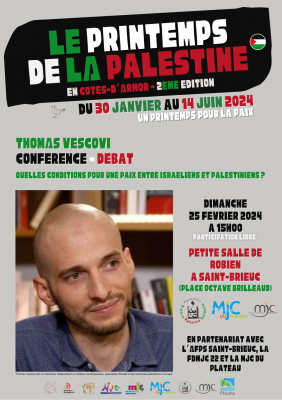Affiche conference saint brieuc 25 02 2024 le printemps de la palestine 2031