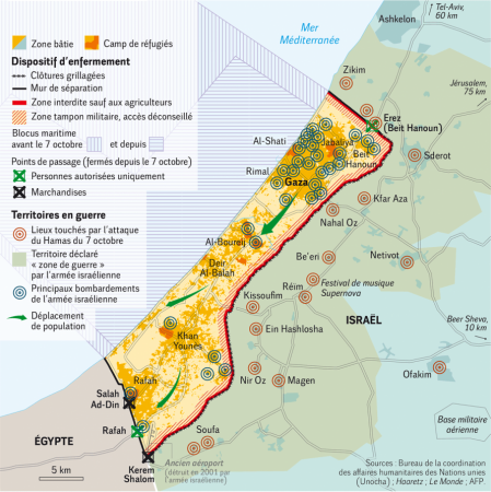 Carte de Gaza au 29 oct 2023