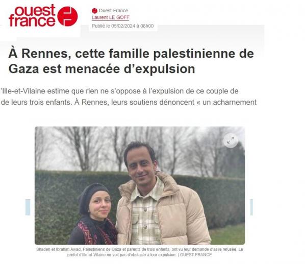 Of 5 fev a rennes cette famille palestinienne titre