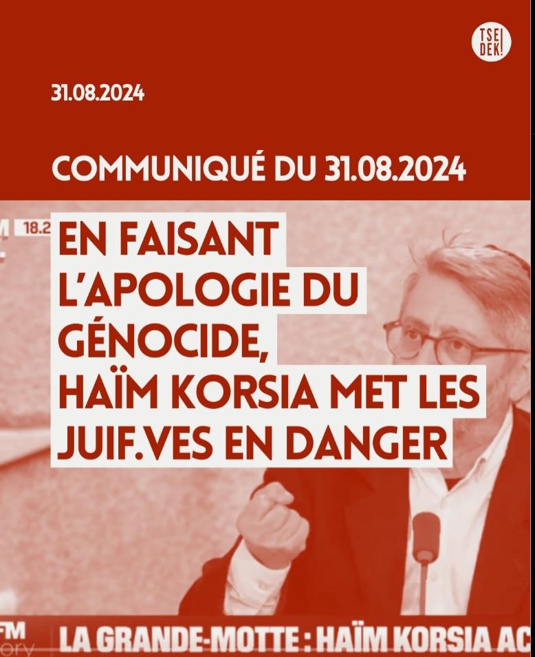 En faisant l’apologie du génocide, Haïm Korsia met les Juif·ves en danger